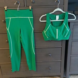 J. Crew Green Leggings and Sports Bra Set small-medium
